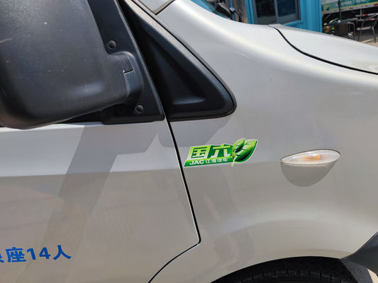 JAC مینی اتوبوس استفاده شده 14 صندلی وانت مسافربری استفاده شده با استاندارد انتشار یورو 6 و پایه چرخ 3570mm