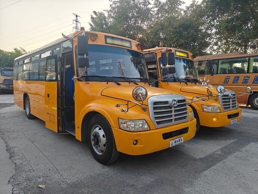 56 صندلی موتور دیزل LHD KLQ6106XQE4 اتوبوس مدرسه استفاده شده ساخته شده با موتور YC6J200-42